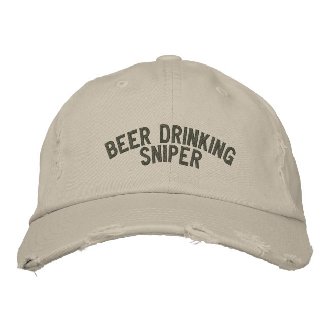 Bier Drink Sniper Bestickte Baseballkappe (Vorderseite)