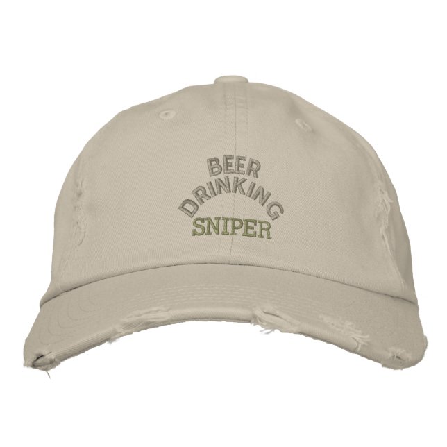 Bier Drink Sniper Hat Bestickte Baseballkappe (Vorderseite)