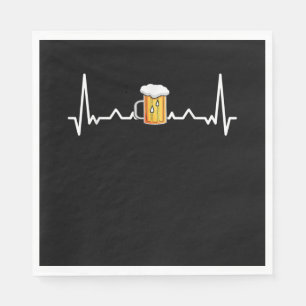 Bier Drinken Alkohol Herzschlag Geschenk Serviette