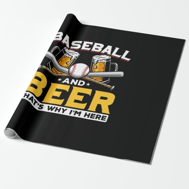 Bier Drinker Baseball Bier Spaß Geburtstag Geschenkpapier (Ungerollt)