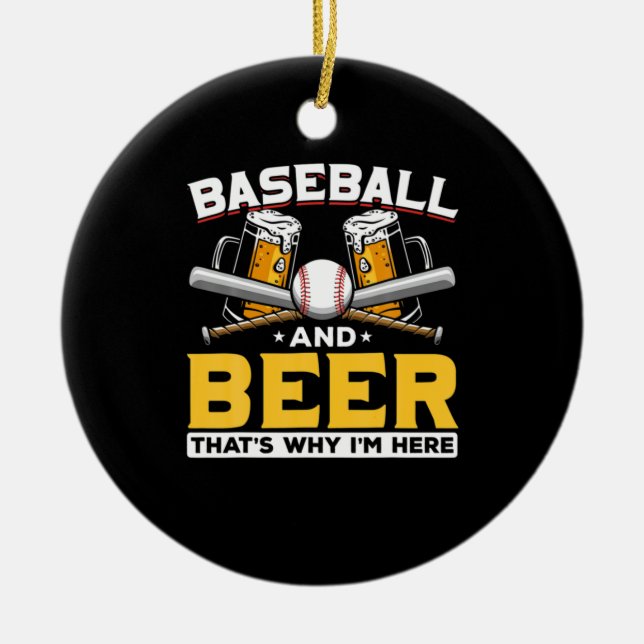 Bier Drinker Baseball Bier Spaß Geburtstag Keramik Ornament (Vorne)