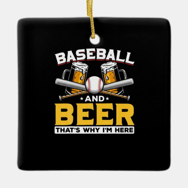 Bier Drinker Baseball Bier Spaß Geburtstag Keramikornament (Vorderseite)