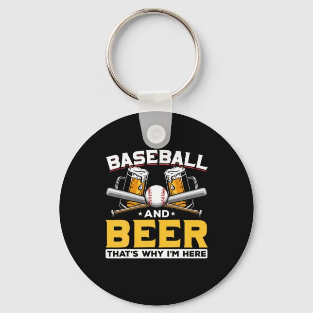 Bier Drinker Baseball Bier Spaß Geburtstag Schlüsselanhänger (Vorderseite)
