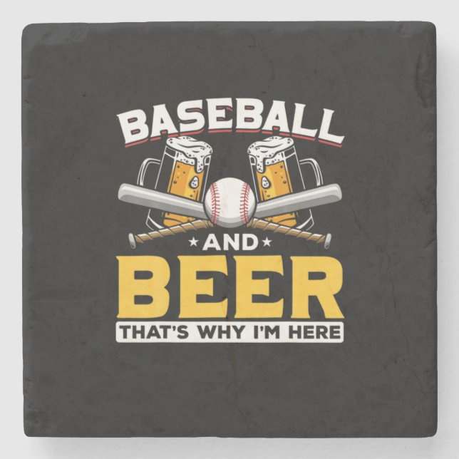Bier Drinker Baseball Bier Spaß Geburtstag Steinuntersetzer (Vorderseite)