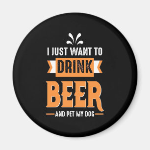 Bier Drinker Bier und Hund Magnet