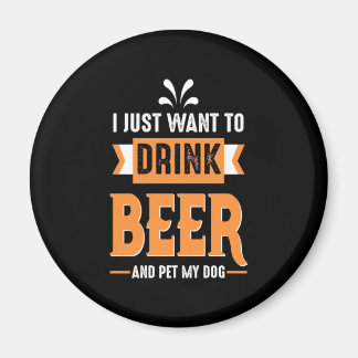Bier Drinker Bier und Hund Magnet
