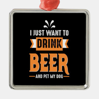 Bier Drinker Bier und Hund Ornament Aus Metall