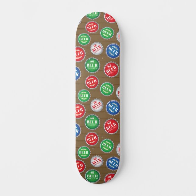 Bier Drinker Bierflaschen Gemustert Skateboard (Vorderseite)