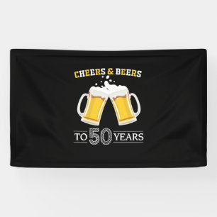 Bier Drinker Cheers und Biere bis 50 Jahre Geburts Banner