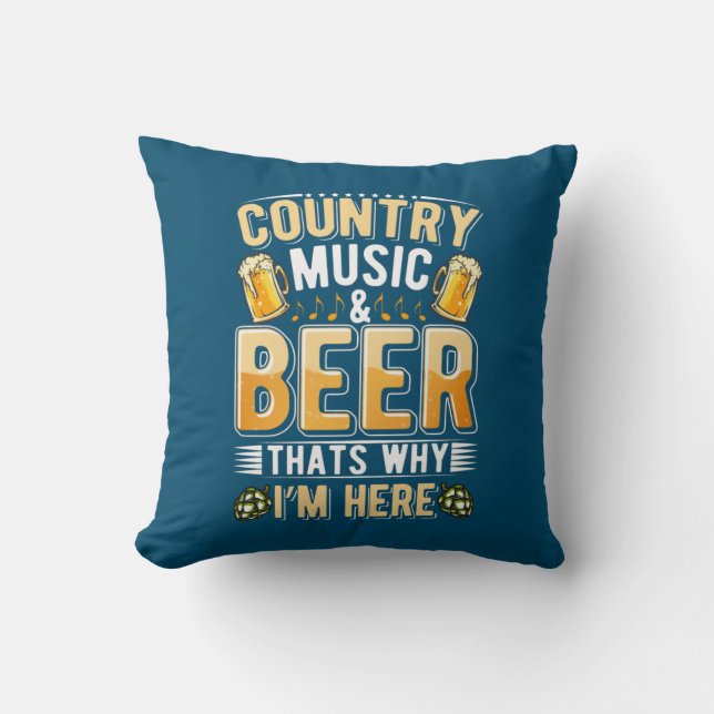 Bier Drinker Country Music Bier trinken Geburtstag Kissen (Vorderseite)