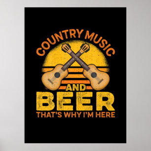 Bier Drinker Country Musik und Bier Geburtstag Poster