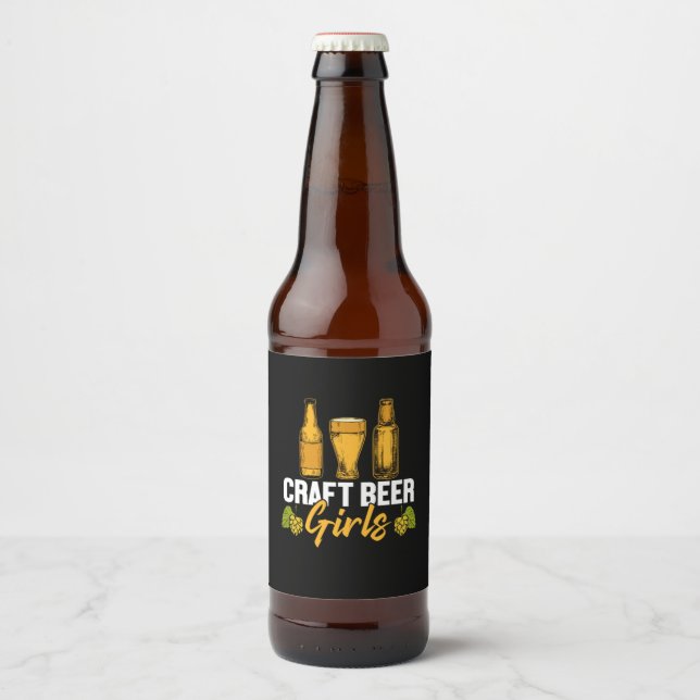 Bier Drinker Craft Biermädchen Geburtstag Bierflaschenetikett (Vorderseite)