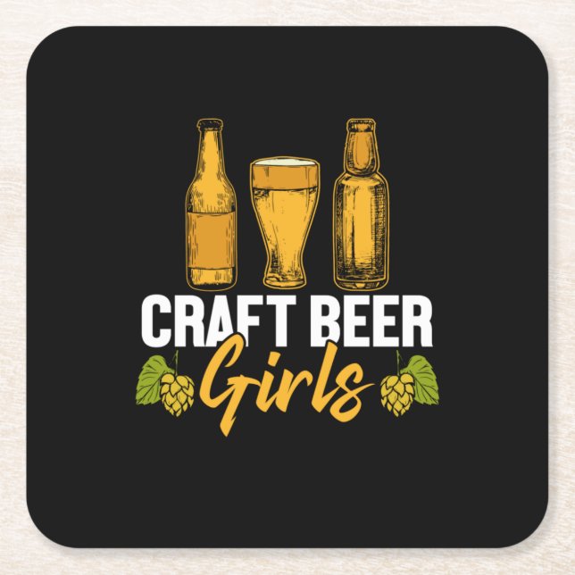 Bier Drinker Craft Biermädchen Geburtstag Rechteckiger Pappuntersetzer (Vorderseite)