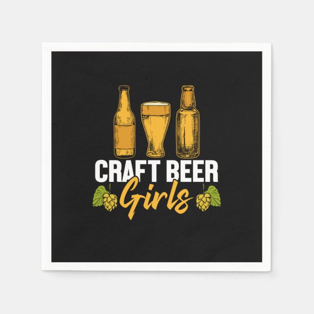 Bier Drinker Craft Biermädchen Geburtstag Serviette (Vorderseite)