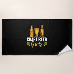 Bier Drinker Craft Biermädchen Geburtstag Strandtuch