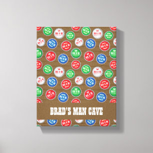 Bier Drinker Flasche Kapseln DruckMan Höhle Leinwanddruck