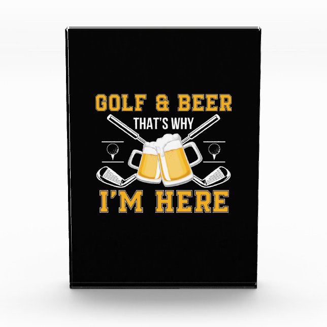 Bier Drinker Golf und Bier Geburtstag Fotoblock (Vorderseite)