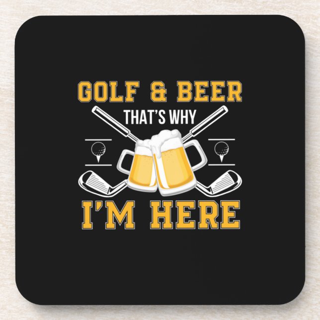 Bier Drinker Golf und Bier Geburtstag Getränkeuntersetzer (Vorderseite)