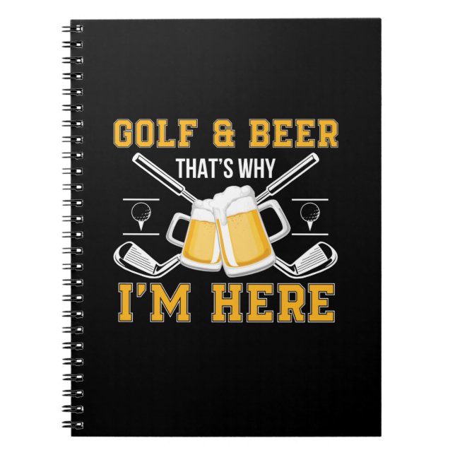 Bier Drinker Golf und Bier Geburtstag Notizblock (Vorderseite)