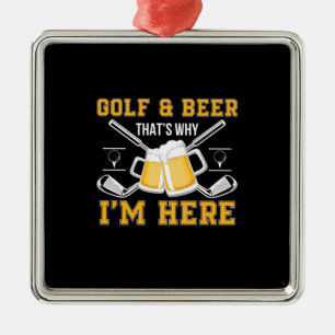Bier Drinker Golf und Bier Geburtstag Ornament Aus Metall