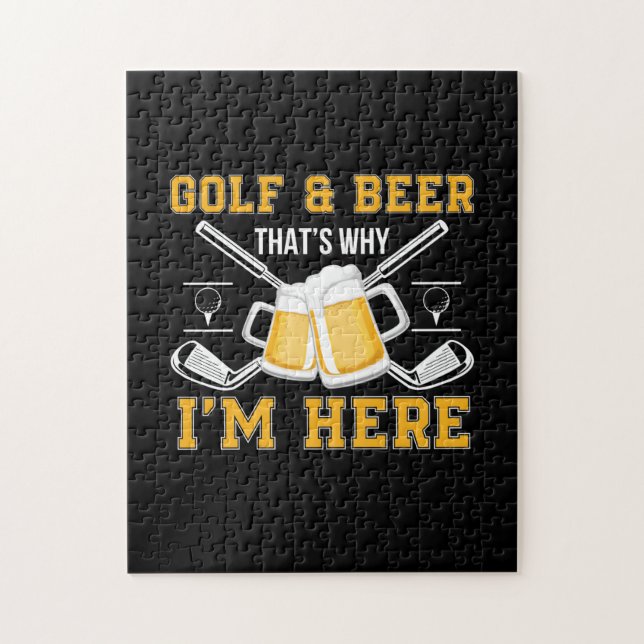 Bier Drinker Golf und Bier Geburtstag Puzzle (Vertikal)