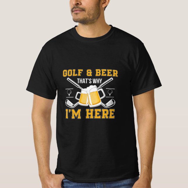 Bier Drinker Golf und Bier Geburtstag T-Shirt (Vorderseite)