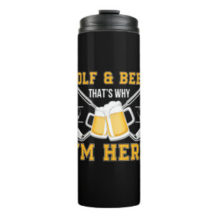Bier Drinker Golf und Bier Geburtstag Thermosbecher