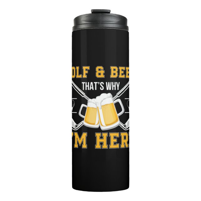 Bier Drinker Golf und Bier Geburtstag Thermosbecher (Vorderseite)