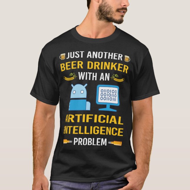 Bier Drinker Künstliche Intelligenz AI T-Shirt (Vorderseite)