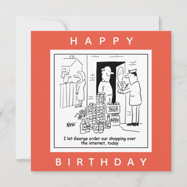 Bier Drinker Online Shopping für Bier Cartoon Karte (Vorderseite)