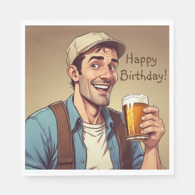 Bier Drinker Serviette (Vorderseite)