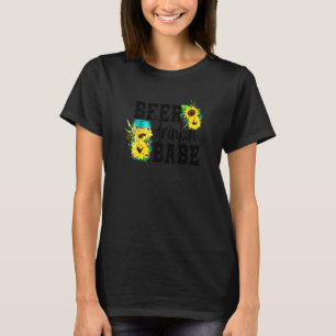 Bier Drinking' Babe Leopard Bier kann mit Sonnenbl T-Shirt