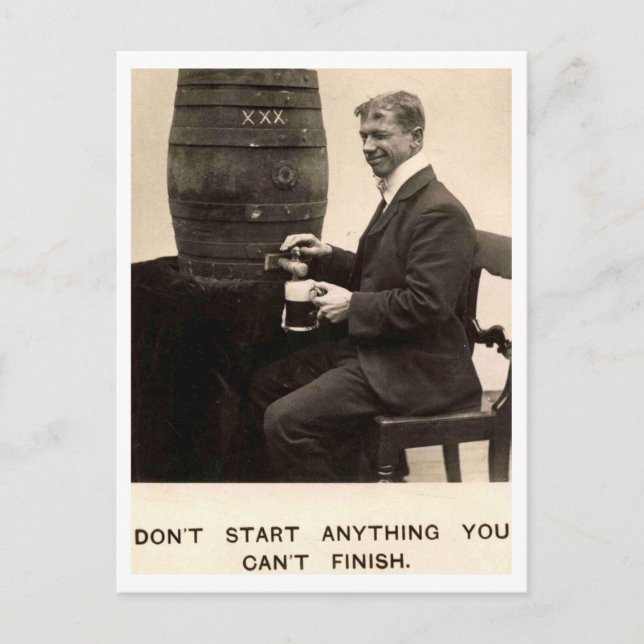 Bier Drinking Vintag 1909 Postkarte (Vorderseite)