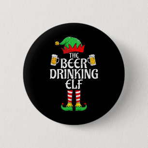 Bier Drinks Elf Matching Familiengruppe Weihnachte Button
