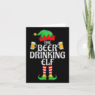 Bier Drinks Elf Matching Familiengruppe Weihnachte Karte