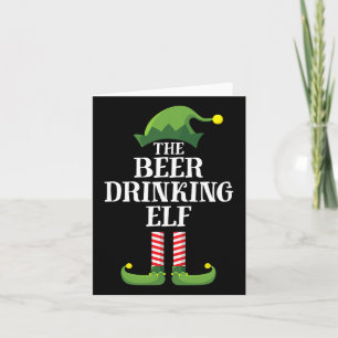Bier Drinks Elf Matching Familiengruppe Weihnachte Karte