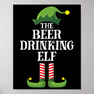 Bier Drinks Elf Matching Familiengruppe Weihnachte Poster