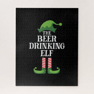 Bier Drinks Elf Matching Familiengruppe Weihnachte Puzzle
