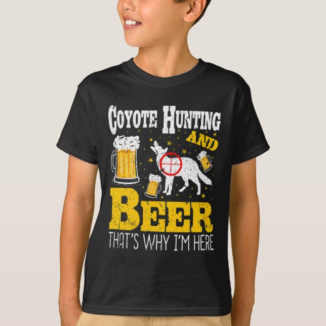 Bier Drinks Funny Coyote Jagd T-Shirt (Vorderseite)