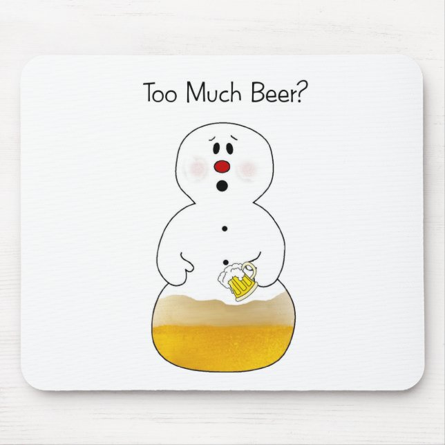Bier Drinks Snowman Mousepad (Vorne)
