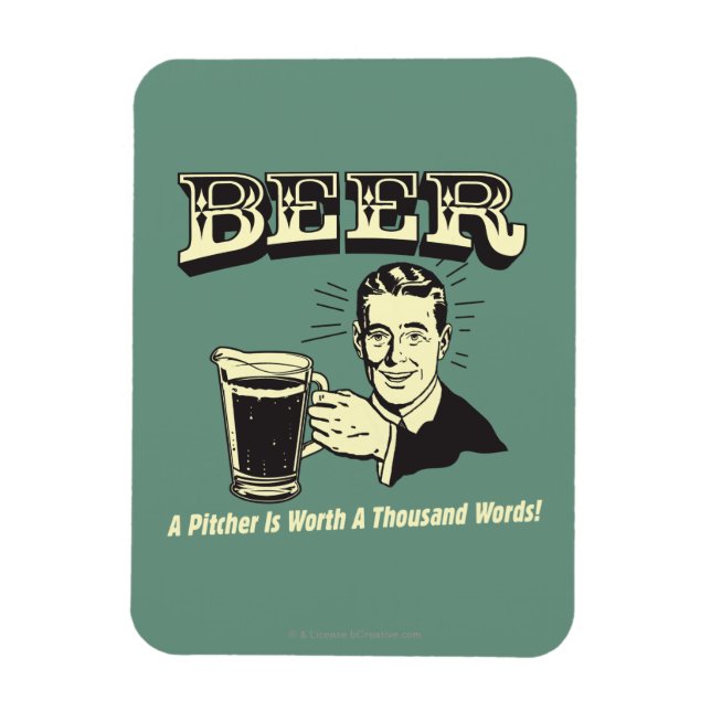 Bier: Ein Pitcher hat 1000 Worte wert Magnet (Vertikal)