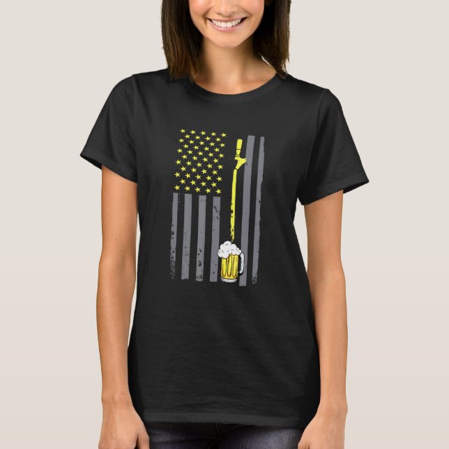 Bier-Enthusiast Patriotischer Microbrewing Experte T-Shirt (Vorderseite)