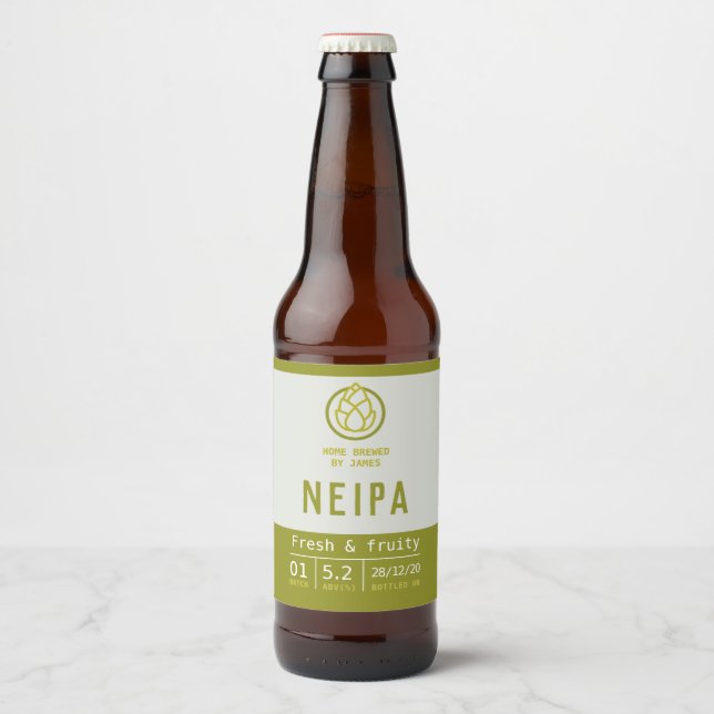 Bier-Etikett für NEIPA-Boote oder Zuhause-Brauflas Bierflaschenetikett (Vorderseite)