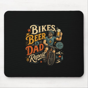 Bier fahrender Vater Retro 1970er Jahre Vintage-Fa Mousepad