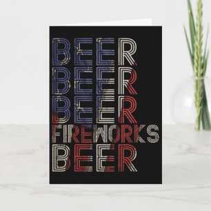 Bier Feuerwerk Retro 4. Juli Party Parade Drin Karte