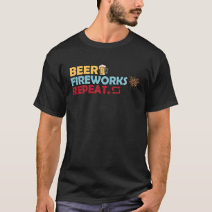 Bier-Feuerwerk wiederholt 4. Juli T-Shirt