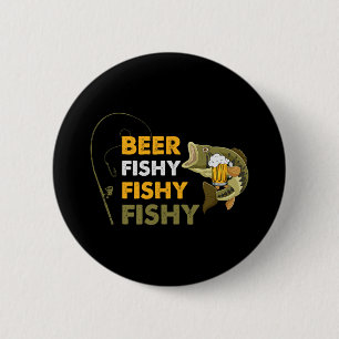 Bier Fischig Fischig Angler Fischer Retro Vin Button