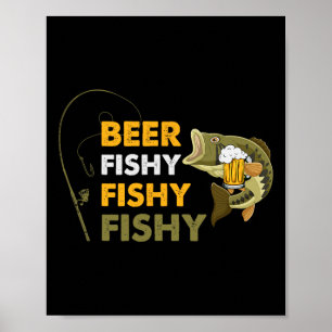 Bier Fischig Fischig Angler Fischer Retro Vin Poster