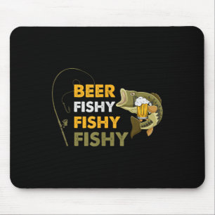 Bier Fischig Fischig Angler Fischliebhaber Retro V Mousepad