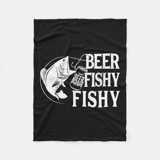 Bier Fischig Fischig Lustiges Fischen  Fleecedecke (Vorderseite)